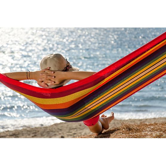 Enojna viseča mreža z 40 cm distančnikom 400257 Rumena