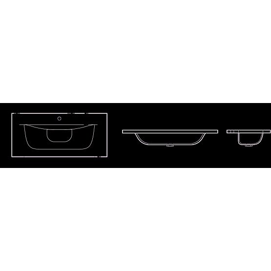 Enokomorno pohištveno umivalnik 100 cm