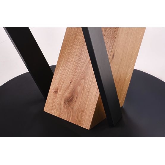 FANIS okrogla raztegljiva miza, naravna / črna (3p=1ks)