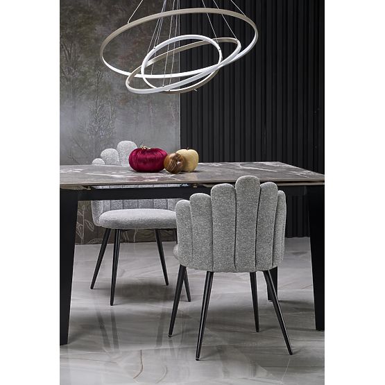 FELIX raztegljiva miza, plošča - sivi marmor, noge - črne (2p=1ks)