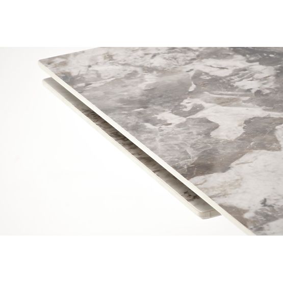 FERNANDO raztegljiva miza, plošča - beli marmor, noge - črne (3p=1ks)