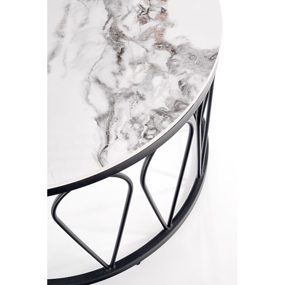 FORMOSA komplet 2 klopi, beli marmor / črna (2p=1ks)