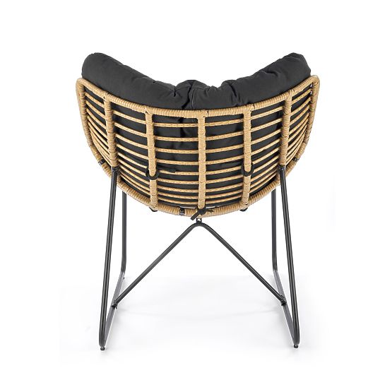 Fotelj WHISPER - črn/natur