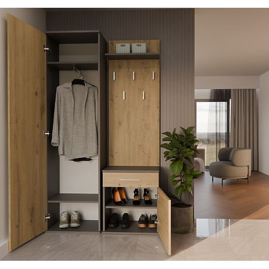 Garderobna omara DUO ANTRACIT ARTISAN
