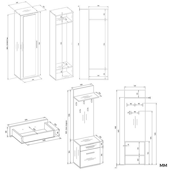 Garderobna omara DUO ANTRACIT ARTISAN