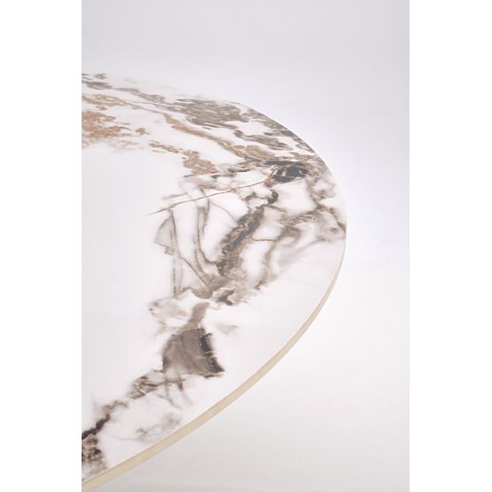 GARET okrogla miza, bel marmor / črna (2p=1ks)