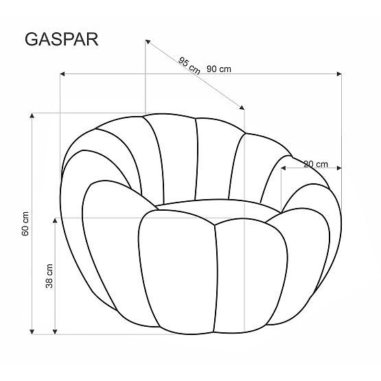 GASPAR kremni počivalni stol (1p=1ks)
