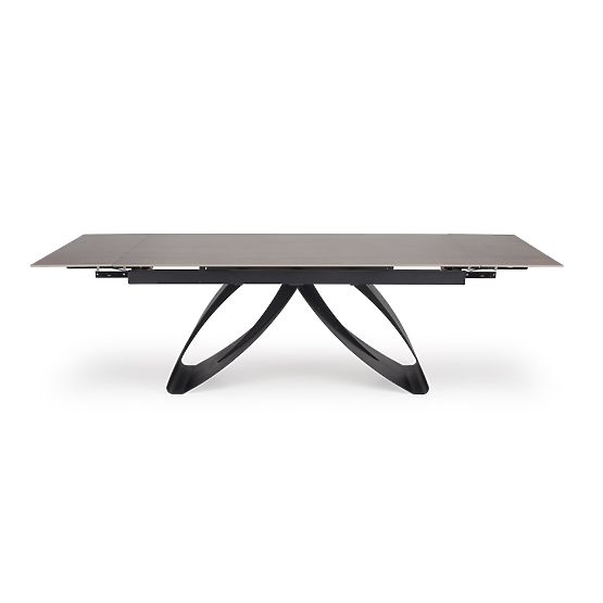 HILARIO raztegljiva miza, plošča - oreh, noge - črne (3p=1ks)