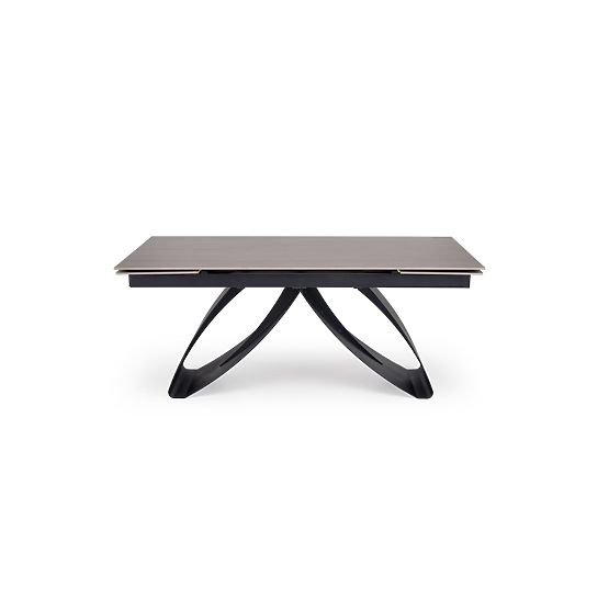 HILARIO raztegljiva miza, plošča - oreh, noge - črne (3p=1ks)