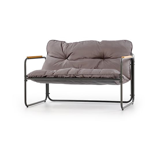 HUDSON, vrtna garnitura (kavč, 2x naslanjač, miza), siva / rjava (1p=1set)