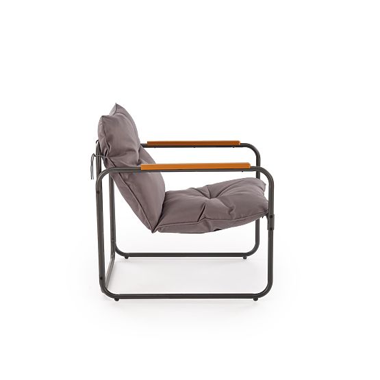 HUDSON, vrtna garnitura (kavč, 2x naslanjač, miza), siva / rjava (1p=1set)