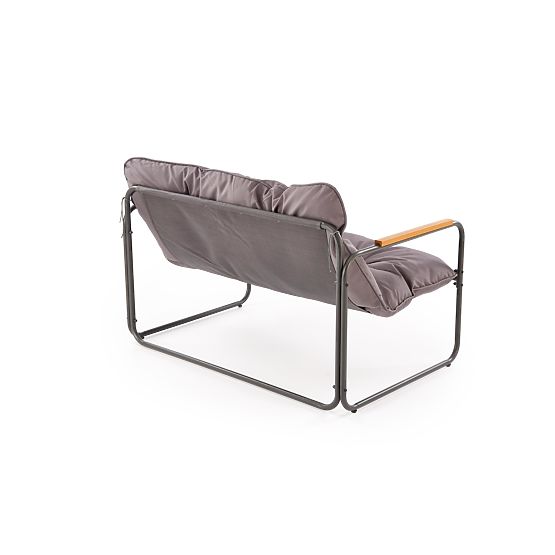 HUDSON, vrtna garnitura (kavč, 2x naslanjač, miza), siva / rjava (1p=1set)