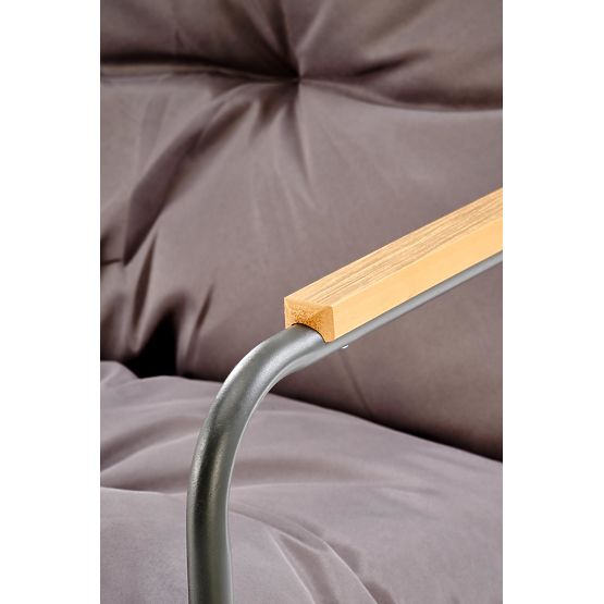 HUDSON, vrtna garnitura (kavč, 2x naslanjač, miza), siva / rjava (1p=1set)