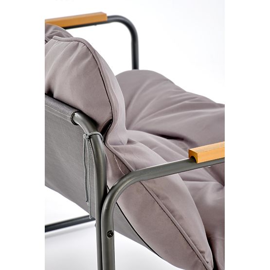 HUDSON, vrtna garnitura (kavč, 2x naslanjač, miza), siva / rjava (1p=1set)