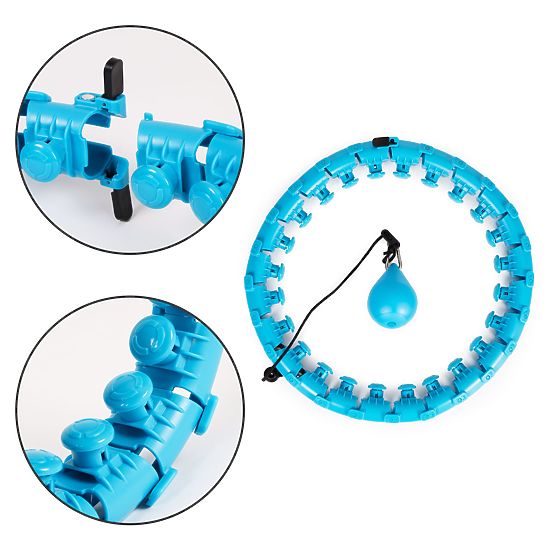 Hula hop z masažnim elementom in dodatno utežjo za fitnes vadbo