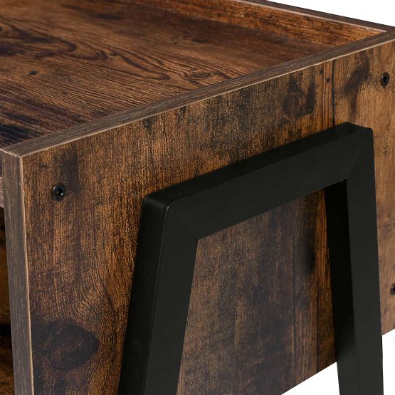 Industrijska loft omarica Skive Rustic starinsko hrast