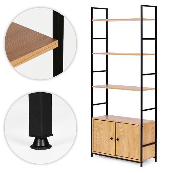 Industrijska loft polica s omarico 4 police ModernHome