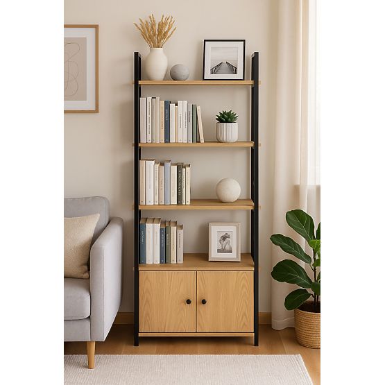 Industrijska loft polica s omarico 4 police ModernHome