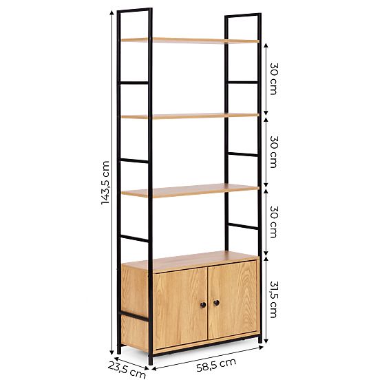 Industrijska loft polica s omarico 4 police ModernHome