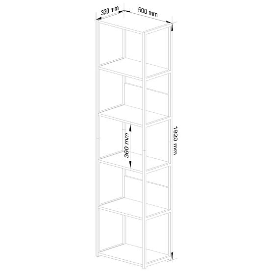 INDUSTRIJSKI REGAL 500 ČRNA/DUB CRAFT
