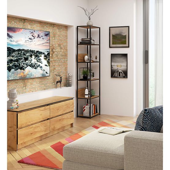 INDUSTRIJSKI REGAL 500 ČRNA/DUB CRAFT