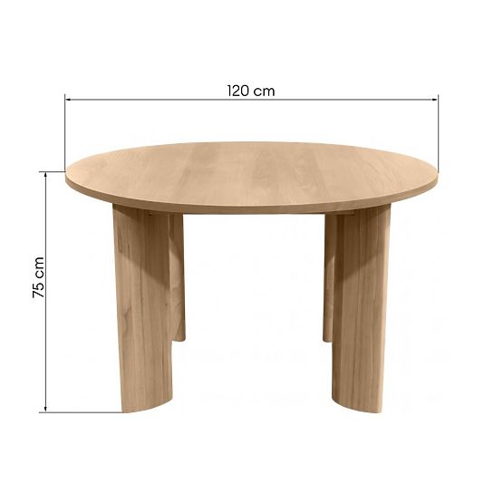 Jedilna miza Bali 120 cm, okrogla, kremno bela