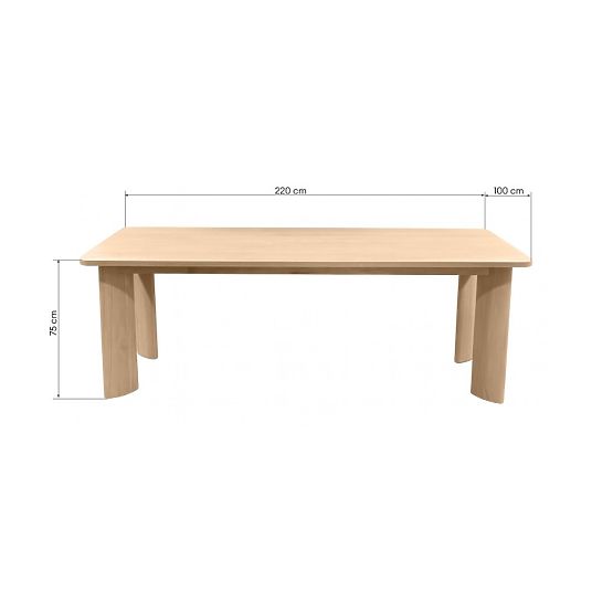 Jedilna miza Bali 220 cm, kremno bela