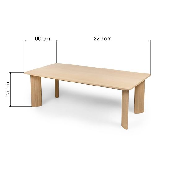 Jedilna miza Bali 220 cm, kremno bela