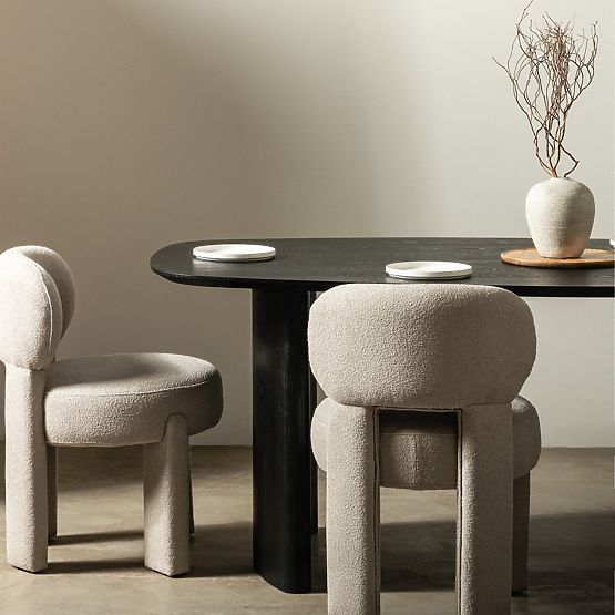 Jedilna miza Oriento 200 cm, ovalna, jesenov furnir