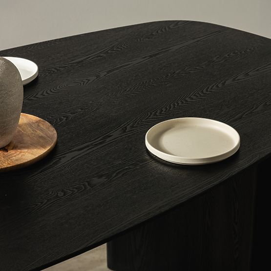 Jedilna miza Oriento 200 cm, ovalna, jesenov furnir