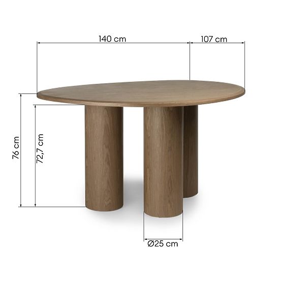 Jedilna miza Vesper 140 cm, oreh