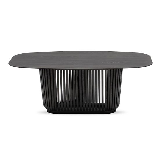 Jedilna miza z letvicami Araia črni jesen