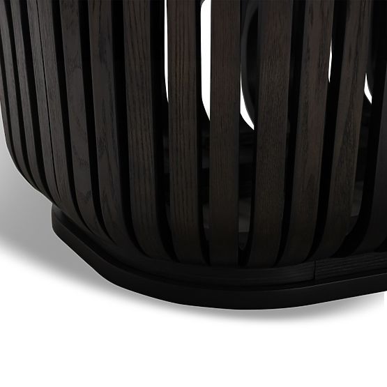 Jedilna miza z letvicami Araia črni jesen