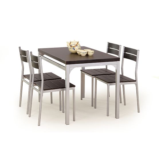 Jedilni set MALCOLM miza + 4 stoli - wenge