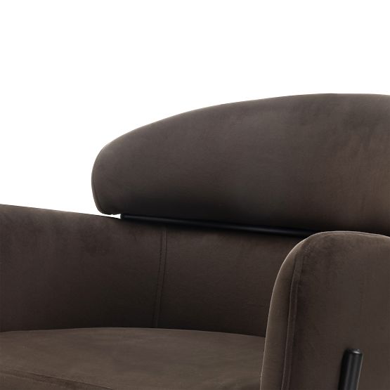 Jedilni stol Granda, čokoladna/espresso, žamet