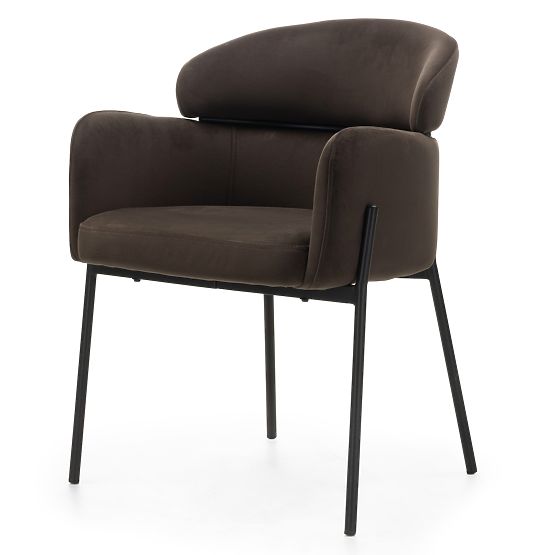 Jedilni stol Granda, čokoladna/espresso, žamet