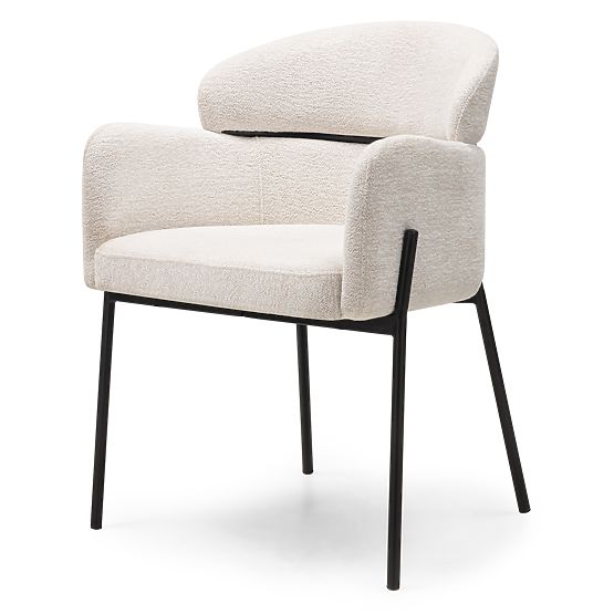 Jedilni stol Granda, ecru/črne noge