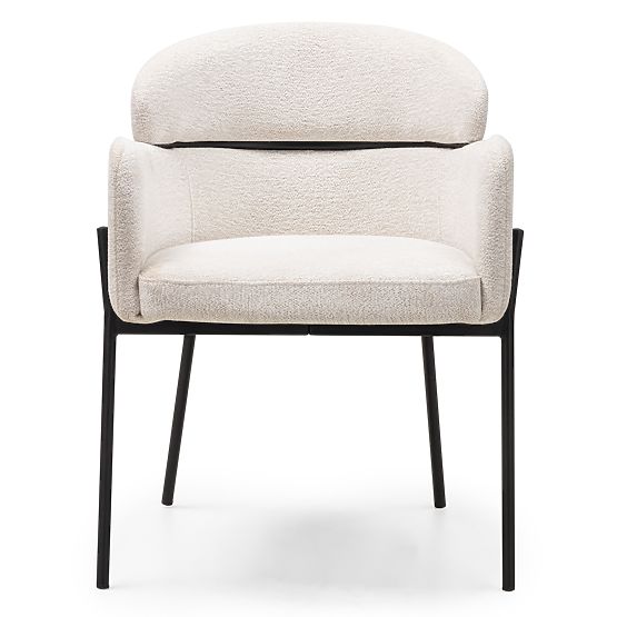 Jedilni stol Granda, ecru/črne noge