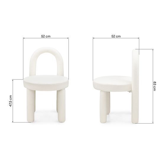 Jedilni stol Ivo, ecru, boucle