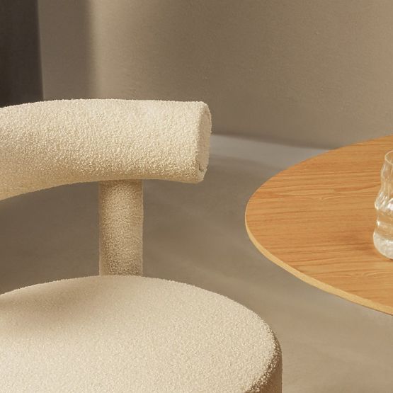 Jedilni stol Pedro 2.0, krem, boucle