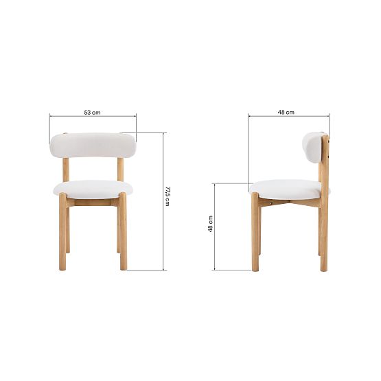 Jedilni stol Yoko, krem/naravna