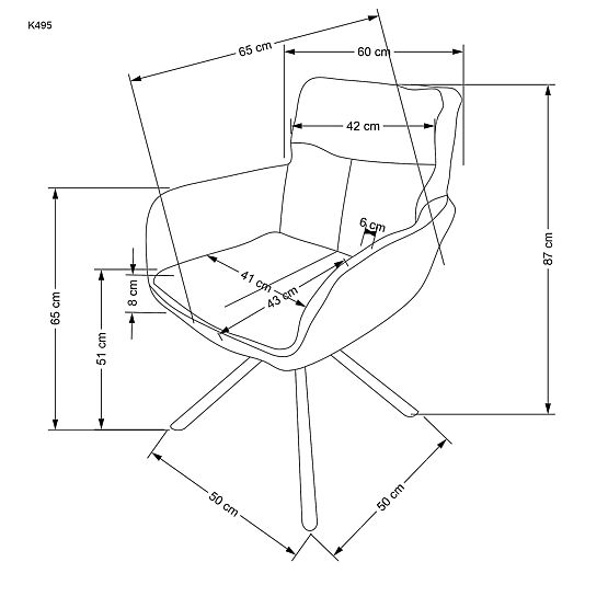 K495 stol siva (1p=2ks)