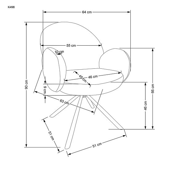 K498 stol cappuccino (1p=2kos)