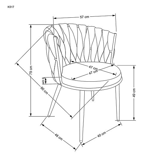 K517 stol temno zelena / zlata (1p=2ks)