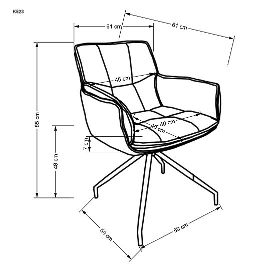 K523 stol hněda / temno hněda (1p=2ks)