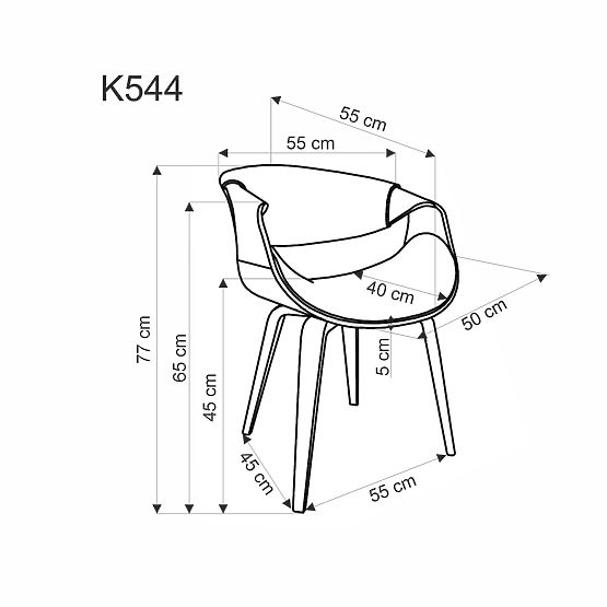 K544 stol siva / orehova (1p=1ks)