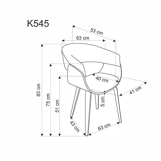 K545 stol siva / orehova (1p=1ks)