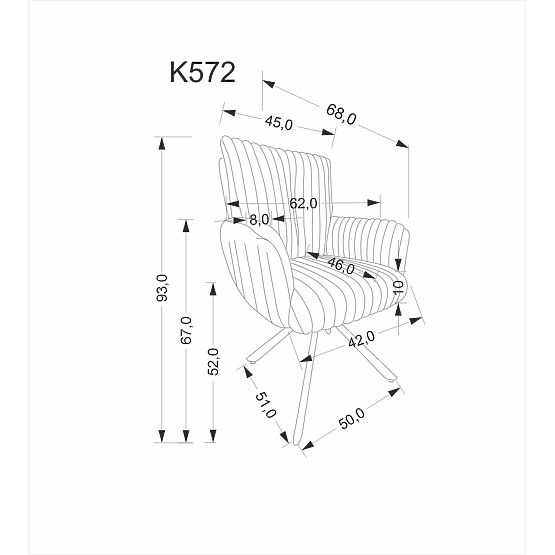 K572 kremni stol (1p=2 kosa)