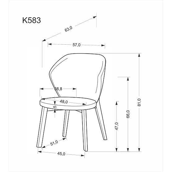 K583 stol, oreh / rjava / bež (1p=2kos)