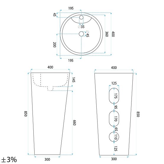 Keramično Samostoječe Umivalnik Blanka Savana Matt